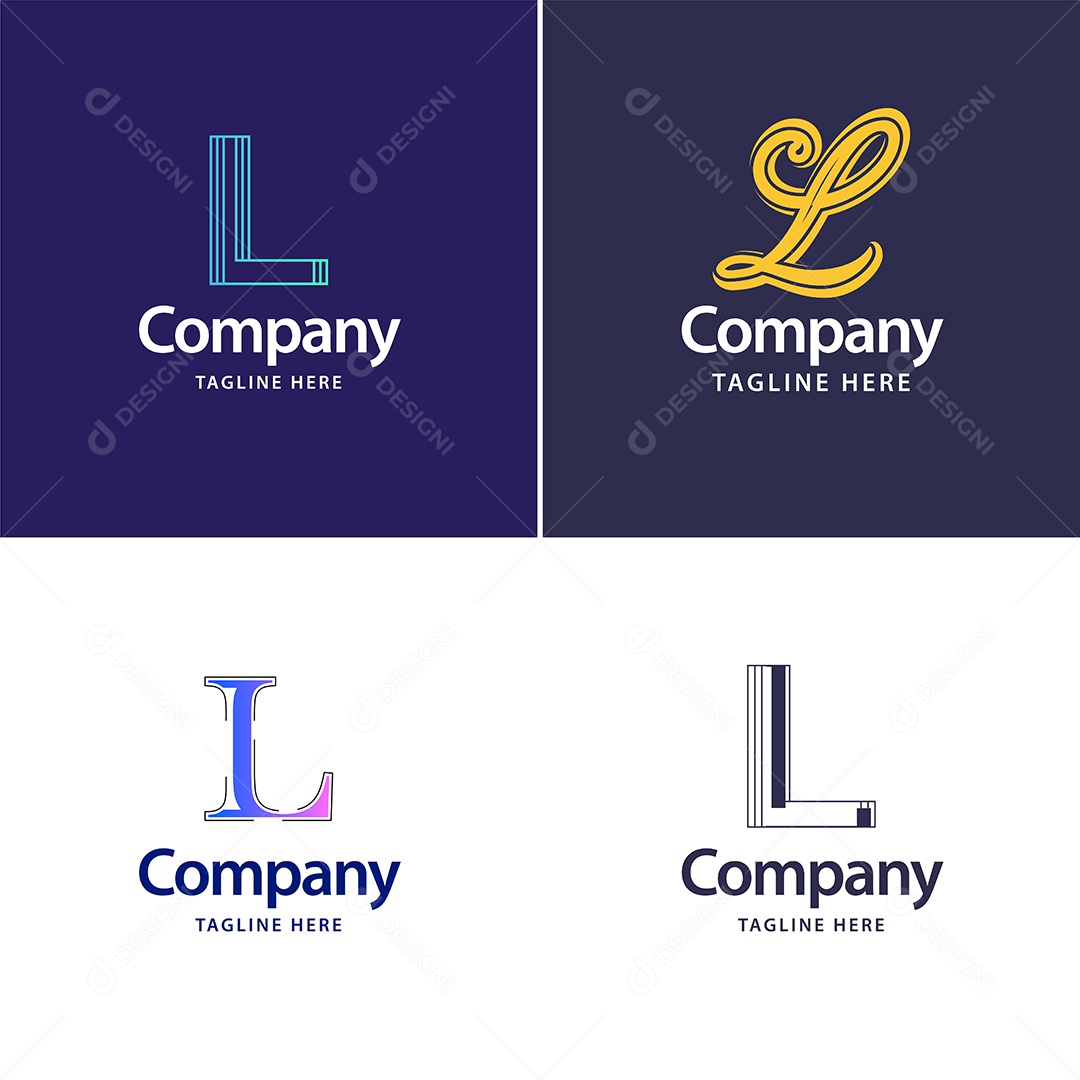 Logo L Personalizada Logotipos Modernos EPS