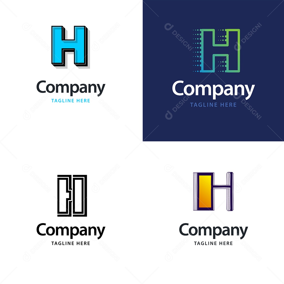 Logo H Personalizada Logotipos Modernos EPS