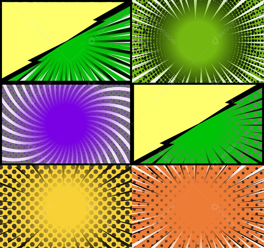 Vetor Retrô de Fundo em Quadrinhos Coloridos Vetor EPS