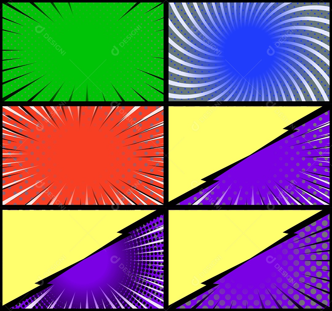 Vetor Retrô de Fundo em Quadrinhos Coloridos Vetor EPS