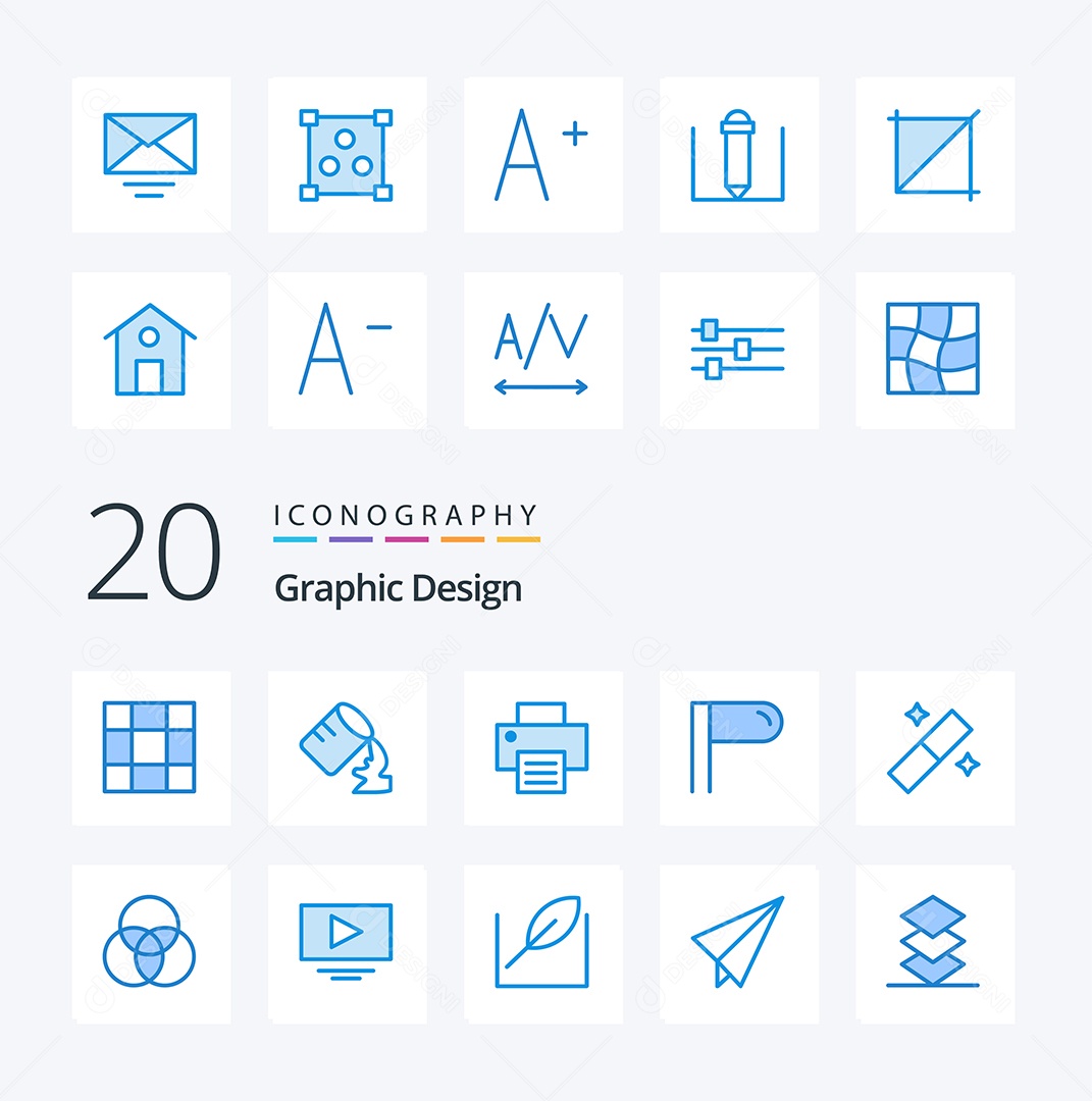 Pacote De Ícones E Elementos De Designer Gráfico Vetores EPS