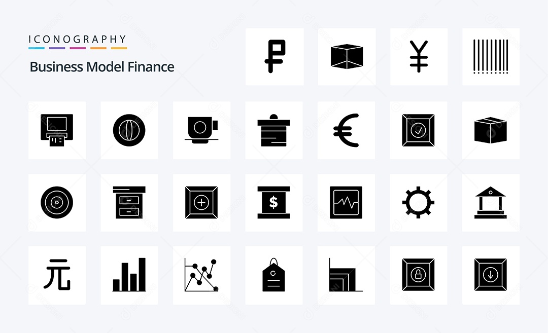 Pacote De Ícones E Elementos De Finanças  Vetores EPS