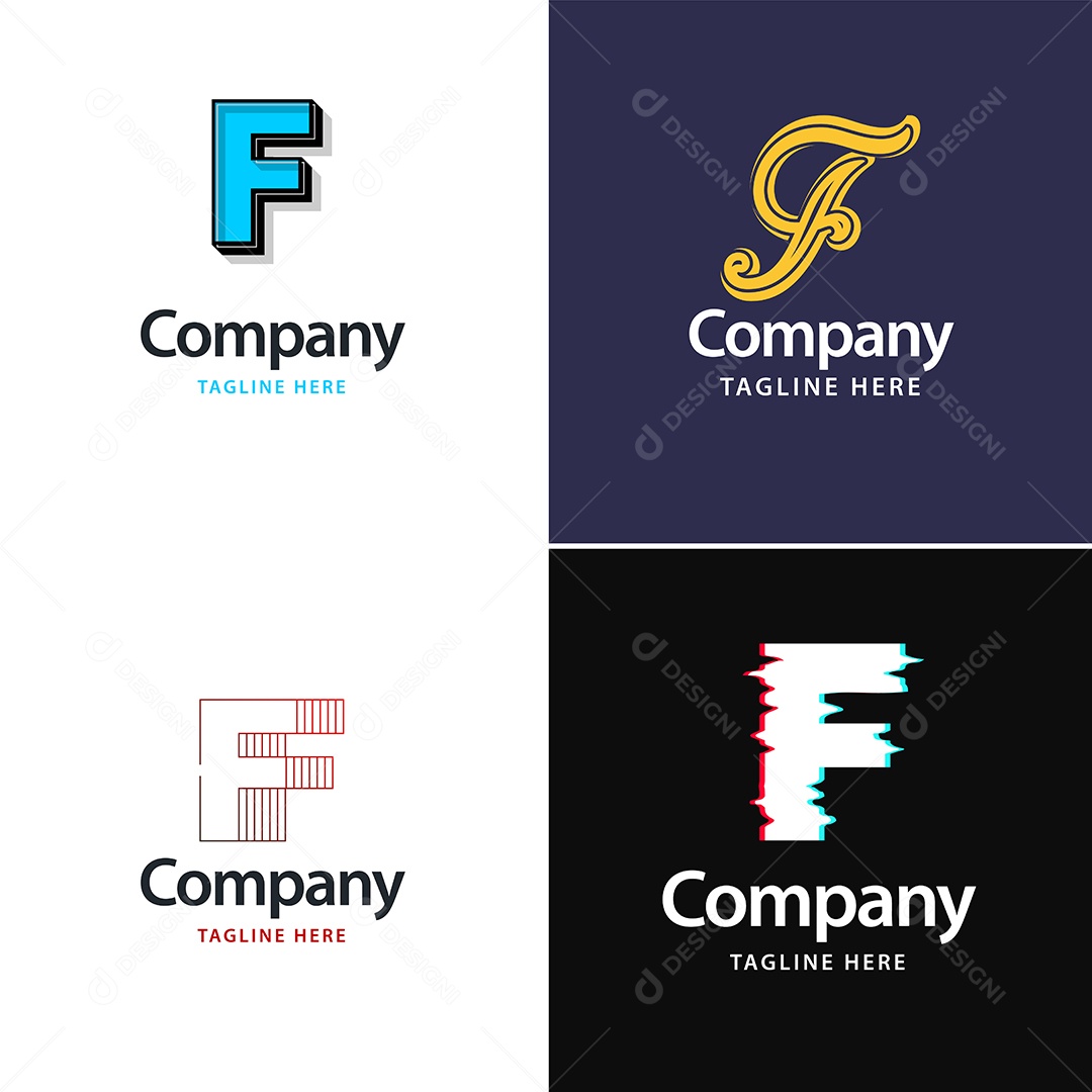 Logo F Personalizada Logotipos Modernos EPS