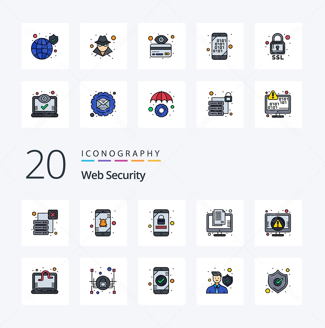 Pacote De Ícones E Elementos De Segurança Vetores EPS