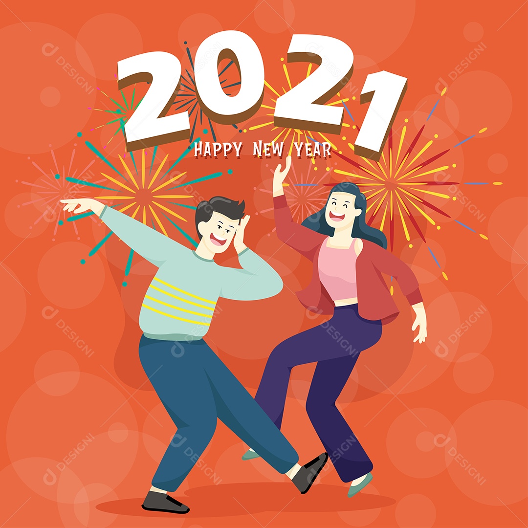 Ilustração Ano Novo 2021 Vetores EPS Editável