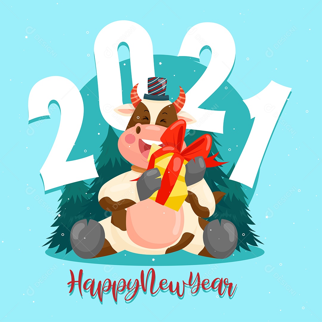 Ilustração Ano Novo 2021 Vetores EPS Editável