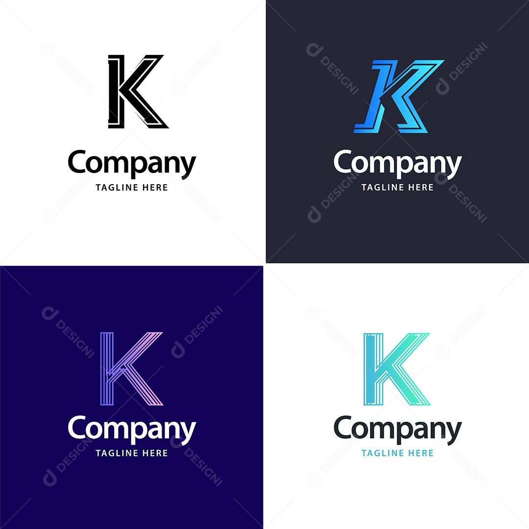 Logo K Personalizada Logotipos Modernos EPS
