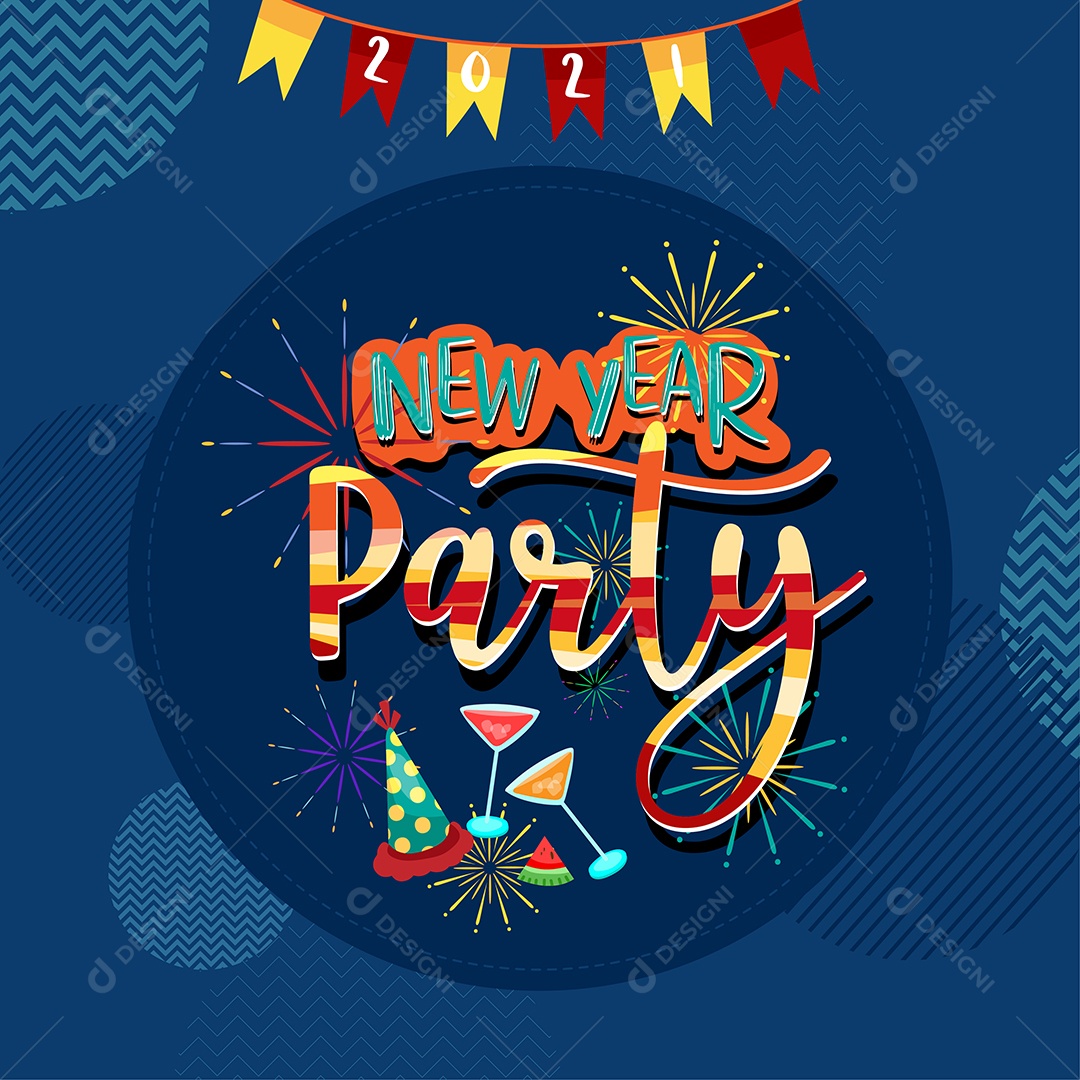 Ilustração Festa de Ano Novo Vetores EPS Editável