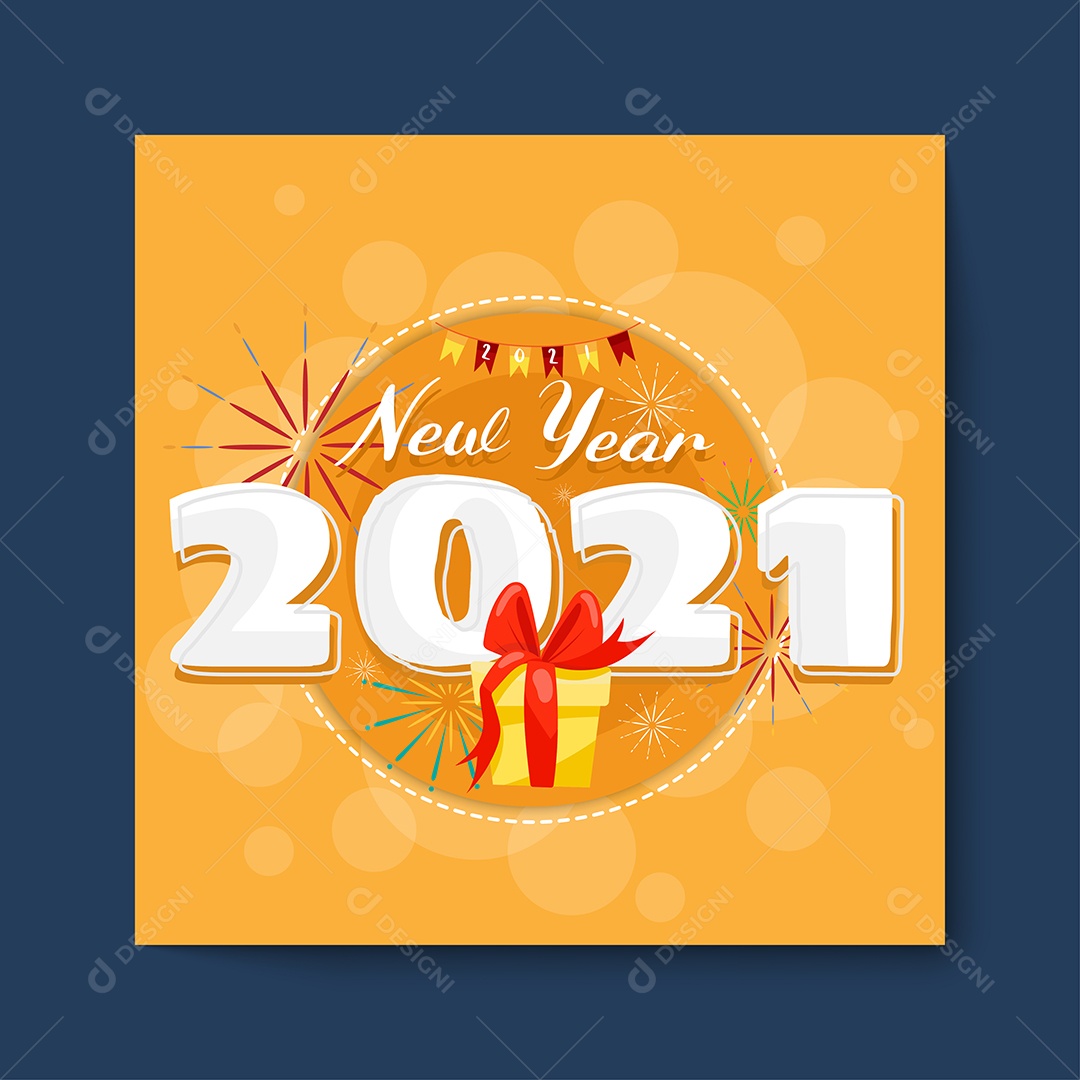 Ilustração Ano Novo 2021 Vetores EPS Editável