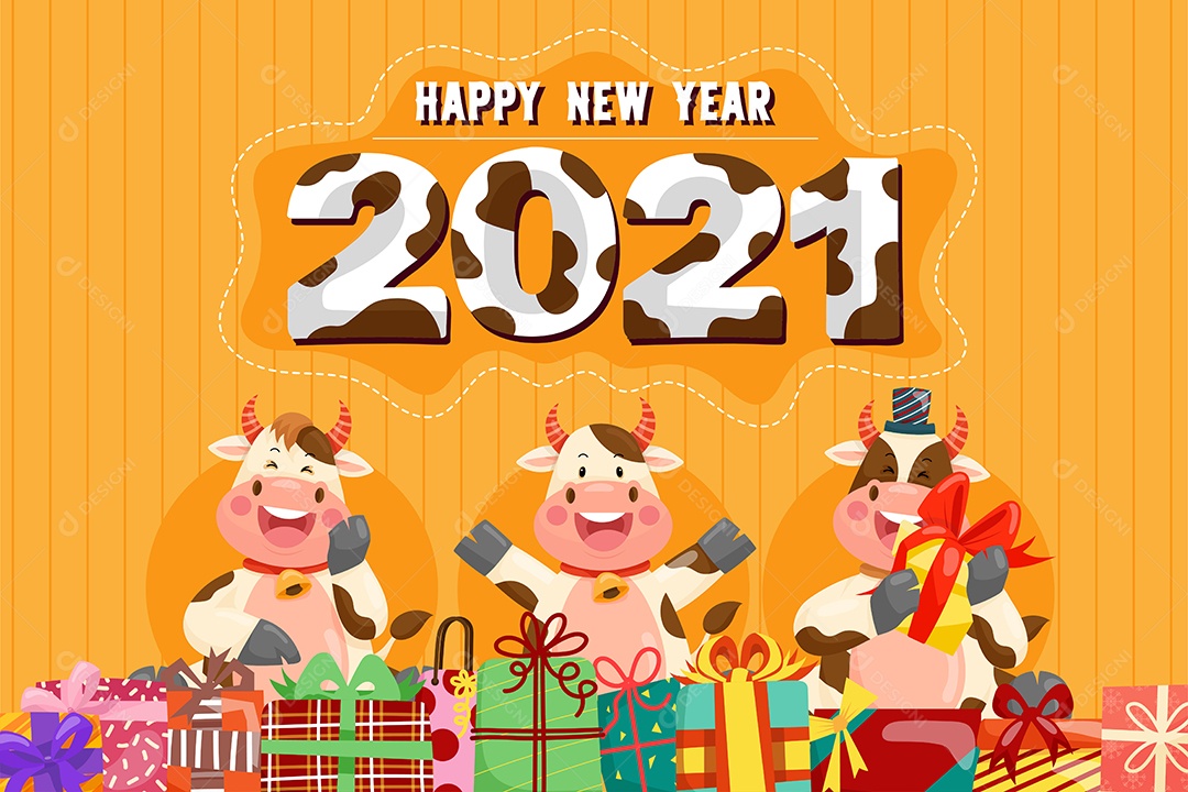 Ilustração Ano Novo 2021 Vetores EPS Editável