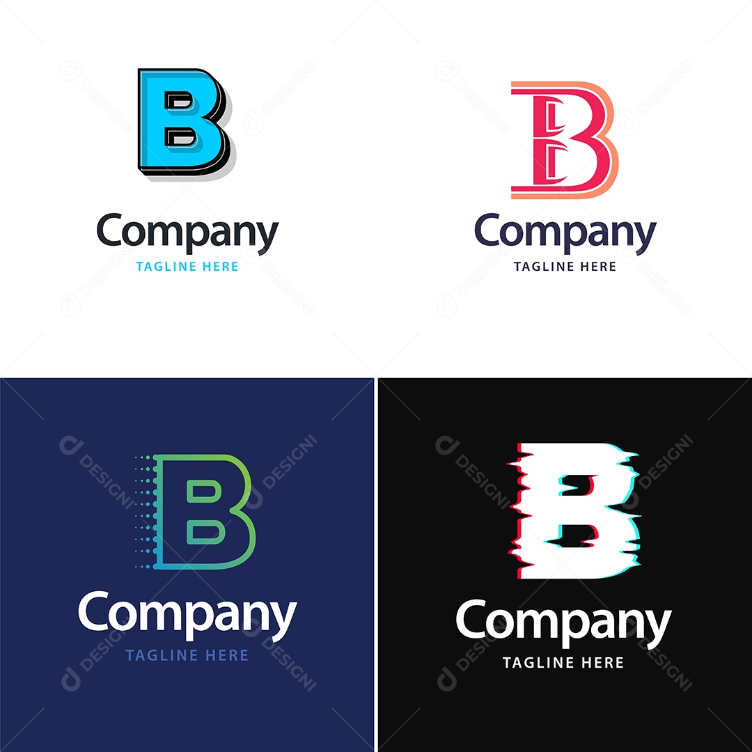 Logo B Personalizada Logotipos Modernos EPS