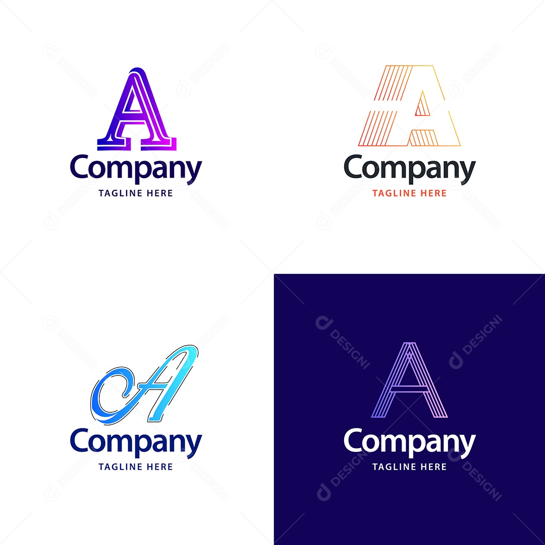Logo A Personalizada Logotipos Modernos EPS