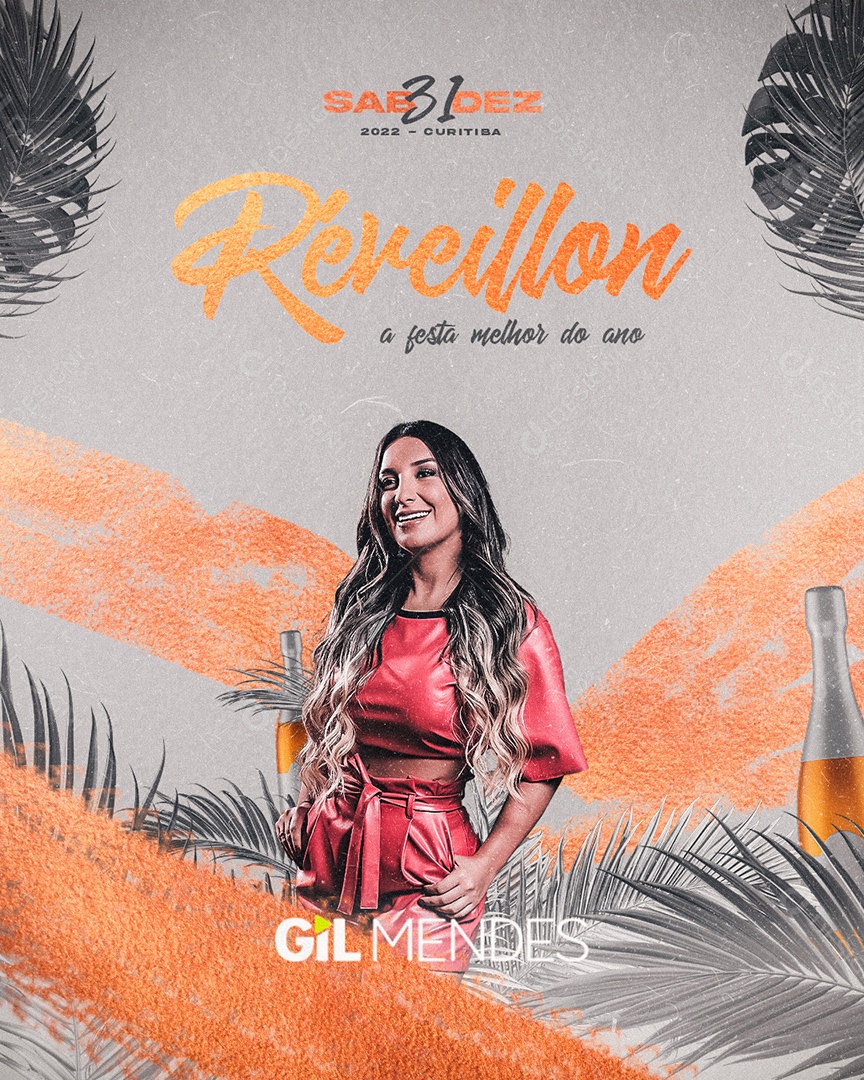 Flyer Show Réveillon 2023 Gil Mendes Social Media PSD Editável