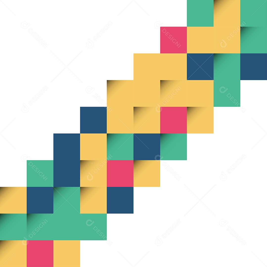 Fundo Isométrico Coloridos em Mosaico Vetor EPS