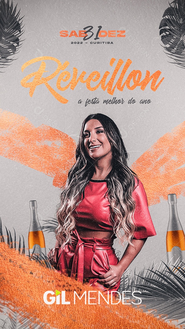 Flyer Show Réveillon 2023 Gil Mendes Story Social Media PSD Editável