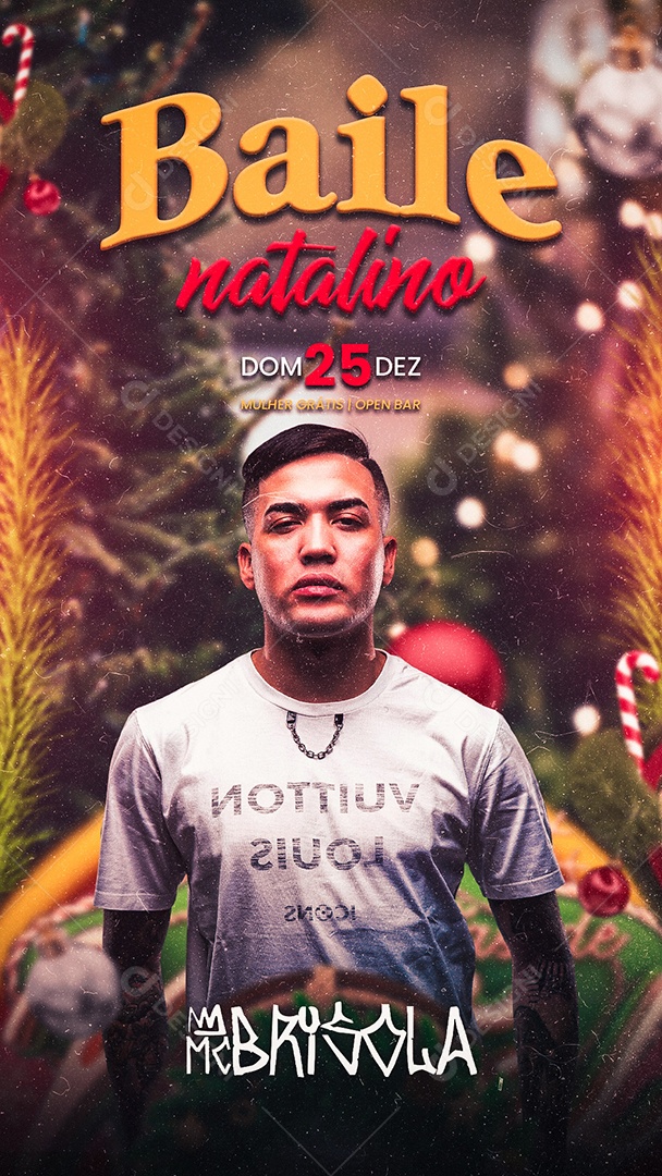 Flyer Baile Natalino MC Brisola Story Social Media PSD Editável