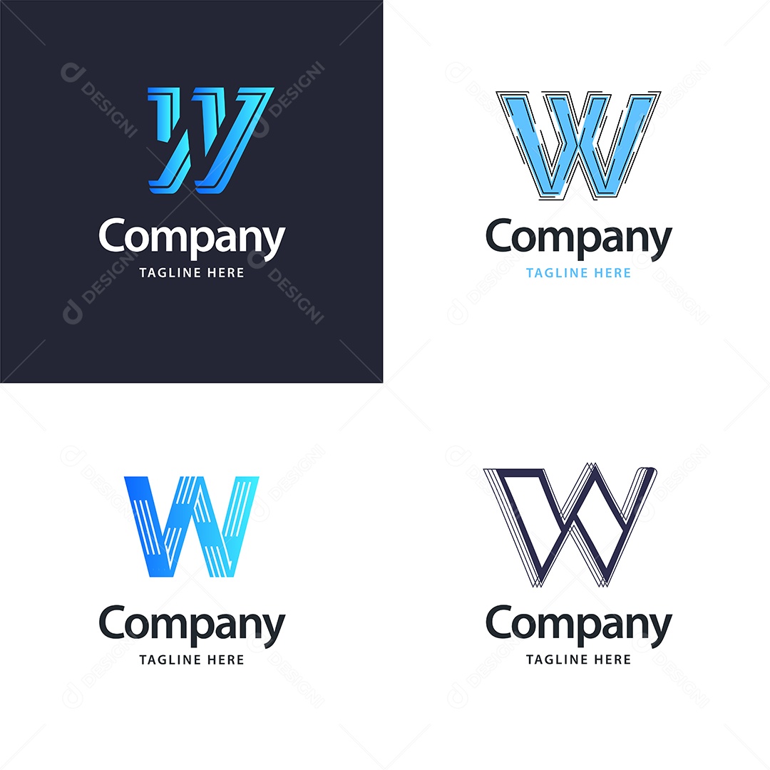 Logo W Personalizada Logotipos Modernos EPS