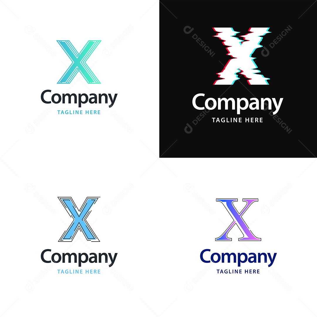 Logo X Personalizada Logotipos Modernos EPS