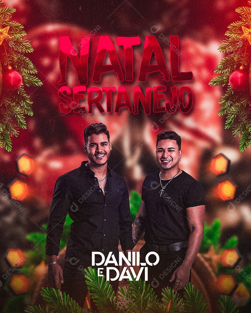 Flyer Natal Sertanejo Danilo e Davi Social Media PSD Editável