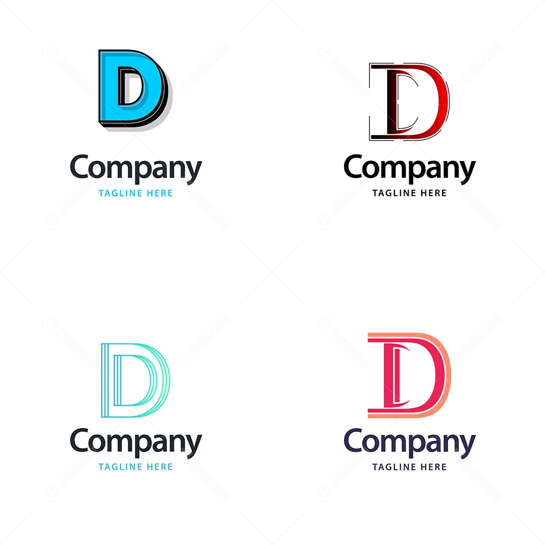 Logo D Personalizada Logotipos Modernos EPS