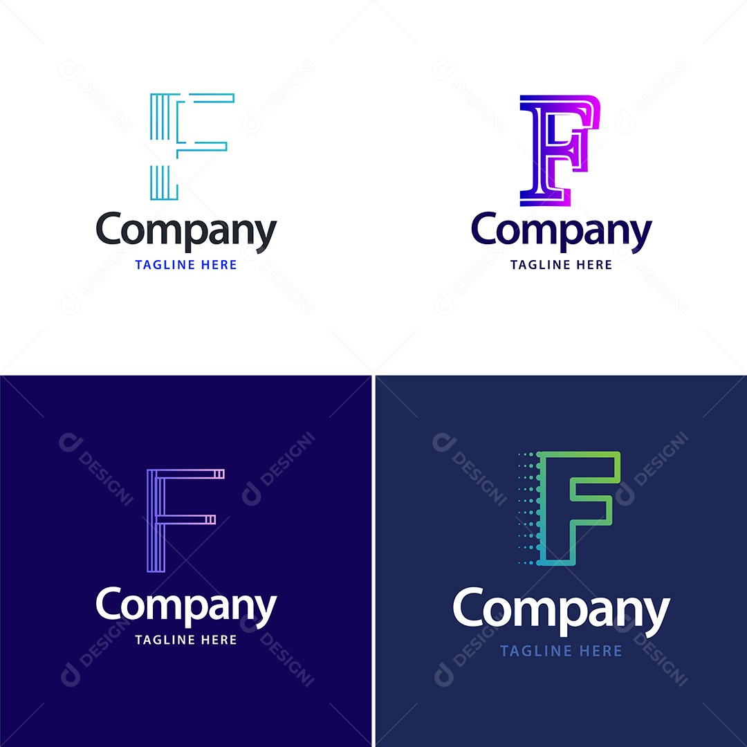 Logo F Personalizada Logotipos Modernos EPS