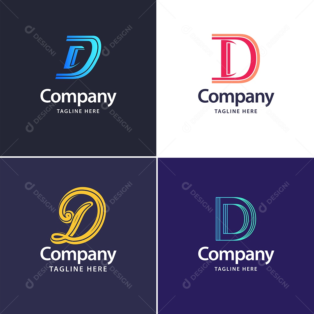 Logo D Personalizada Logotipos Modernos EPS