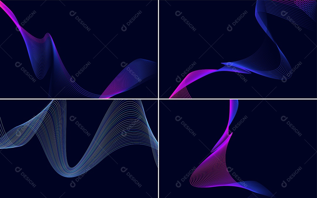 Ondas Sonoras Coloridas Dinâmicas De Linhas Mínimas Vetor EPS