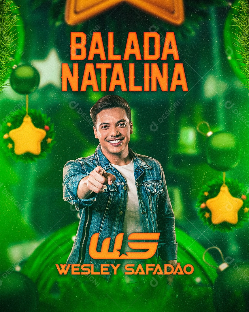Flyer Balada Natalina Wesley Safadão Social Media PSD Editável