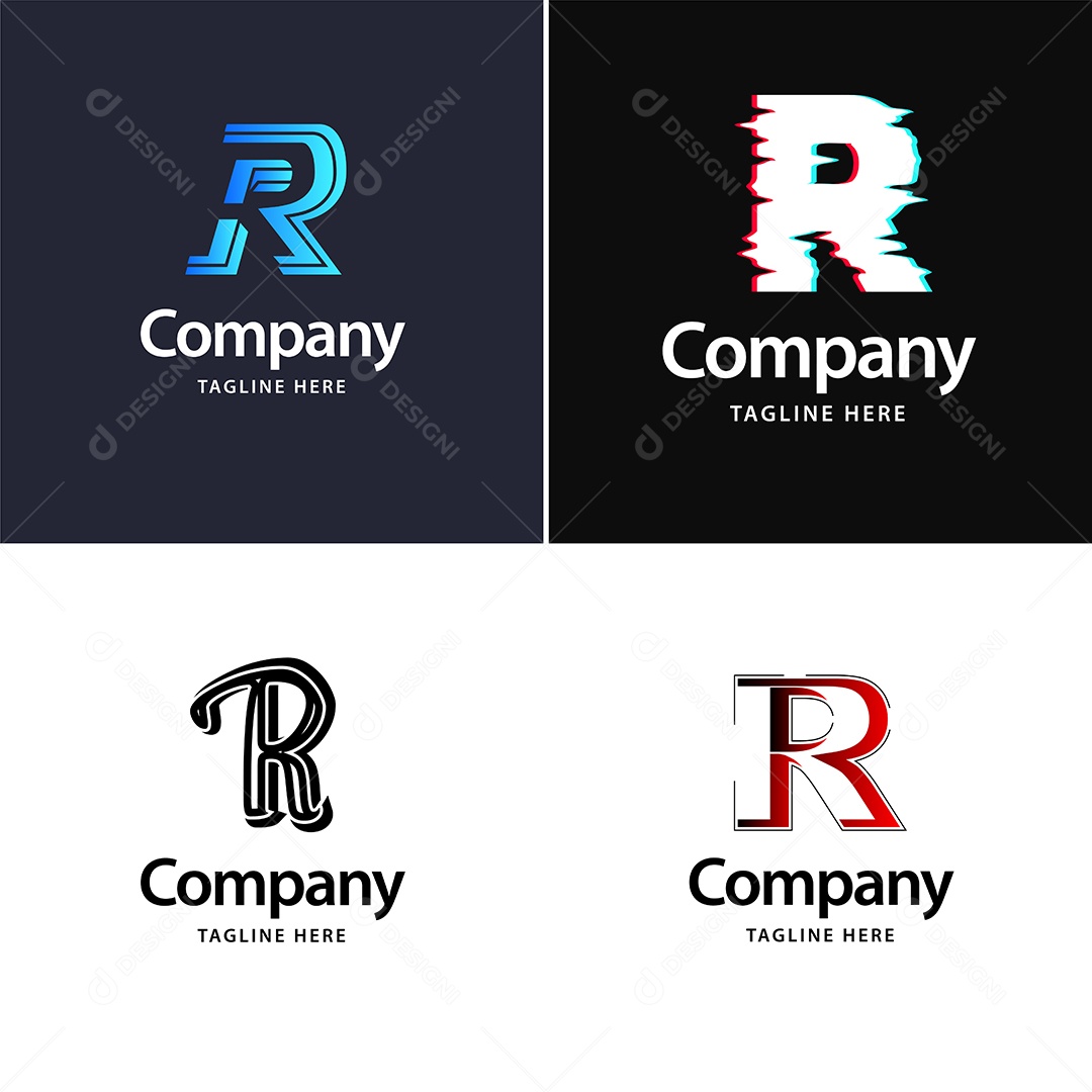 Logo R Personalizada Logotipos Modernos EPS