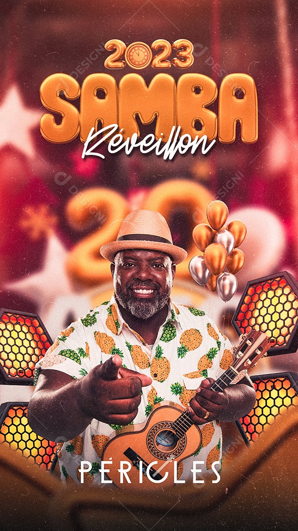 Flyer Show Réveillon 2023 Péricles Story Social Media PSD Editável