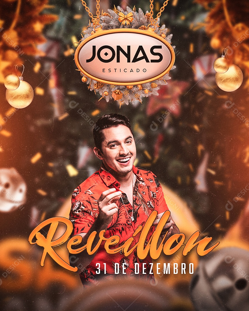 Flyer Show Réveillon 2023 Jonas Esticado Social Media PSD Editável