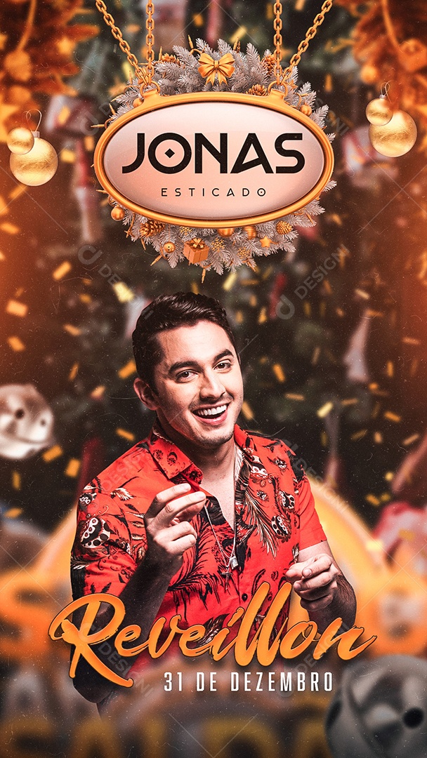 Flyer Show Réveillon 2023 Jonas Esticado Story Social Media PSD Editável