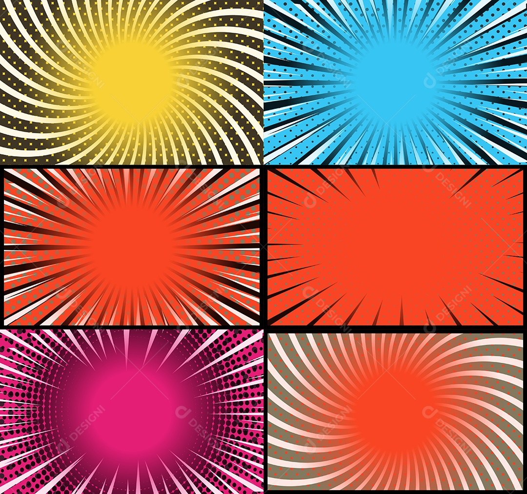 Vetor Retrô de Fundo em Quadrinhos Coloridos Vetor EPS