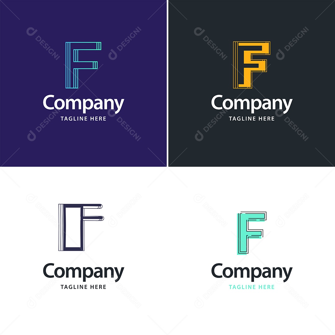 Logo F Personalizada Logotipos Modernos EPS