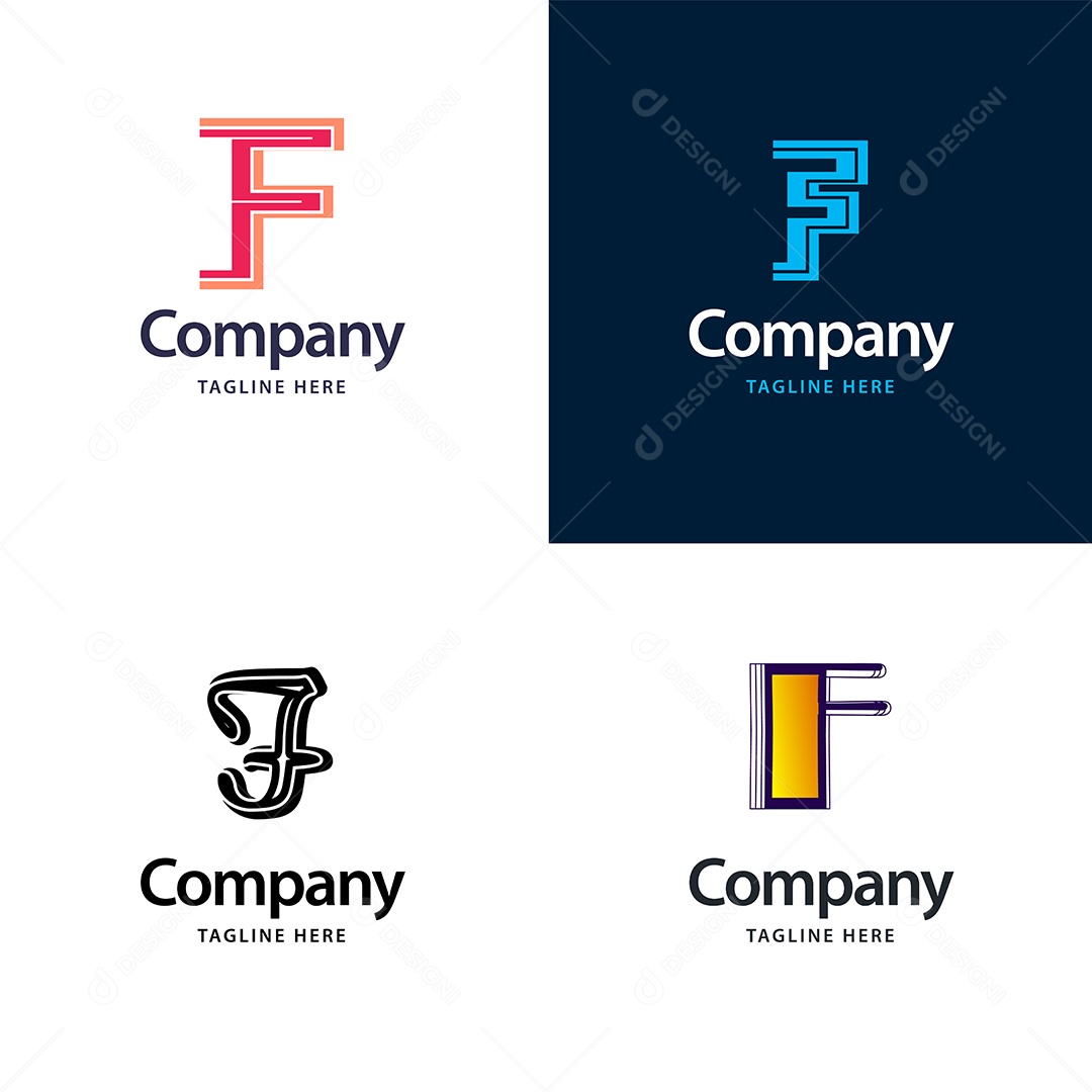 Logo F Personalizada Logotipos Modernos EPS