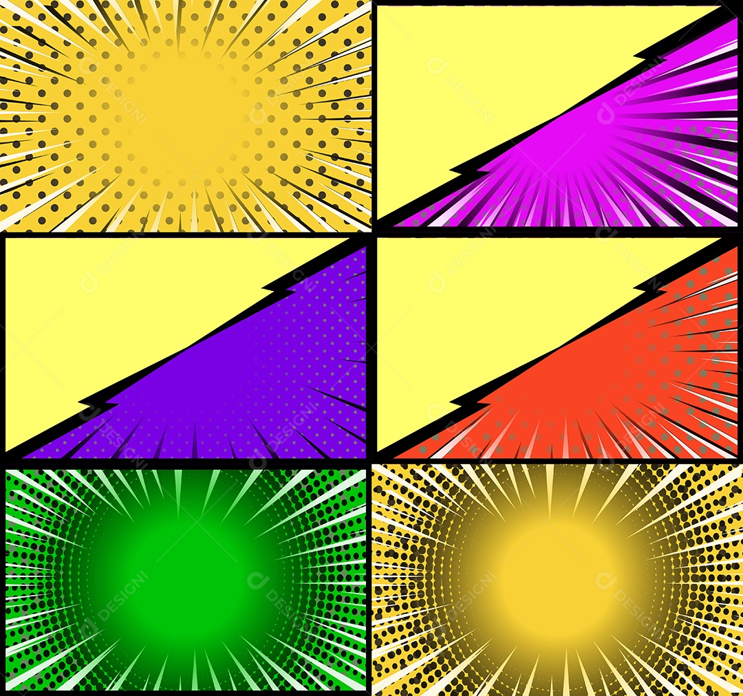 Vetor Retrô de Fundo em Quadrinhos Coloridos Vetor EPS