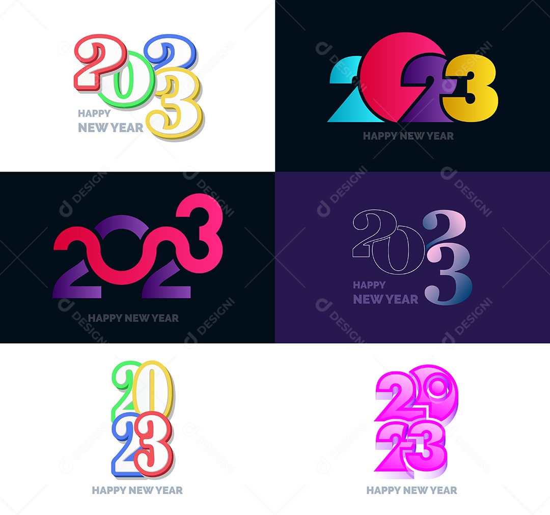 Logotipos 2023 Feliz Ano Novo Vetor EPS