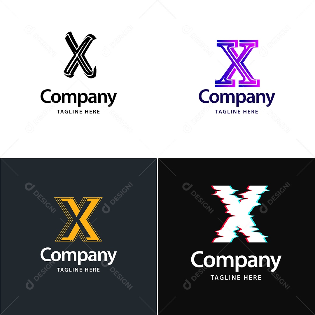 Logo X Personalizada Logotipos Modernos EPS