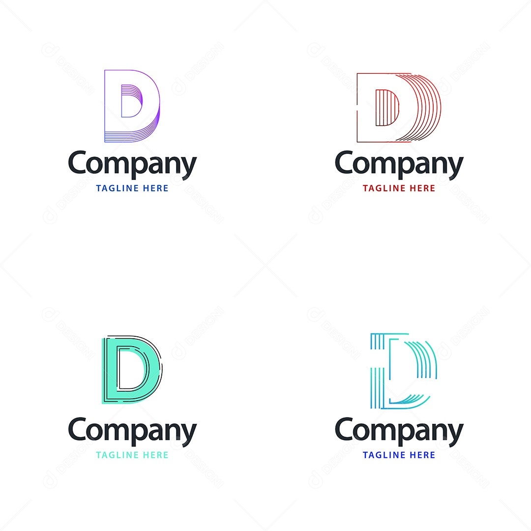 Logo D Personalizada Logotipos Modernos EPS