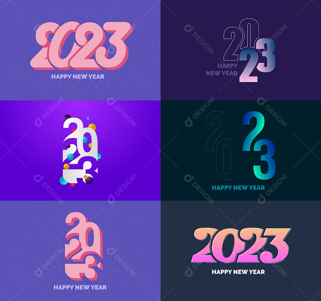 Logotipos 2023 Feliz Ano Novo Vetor EPS