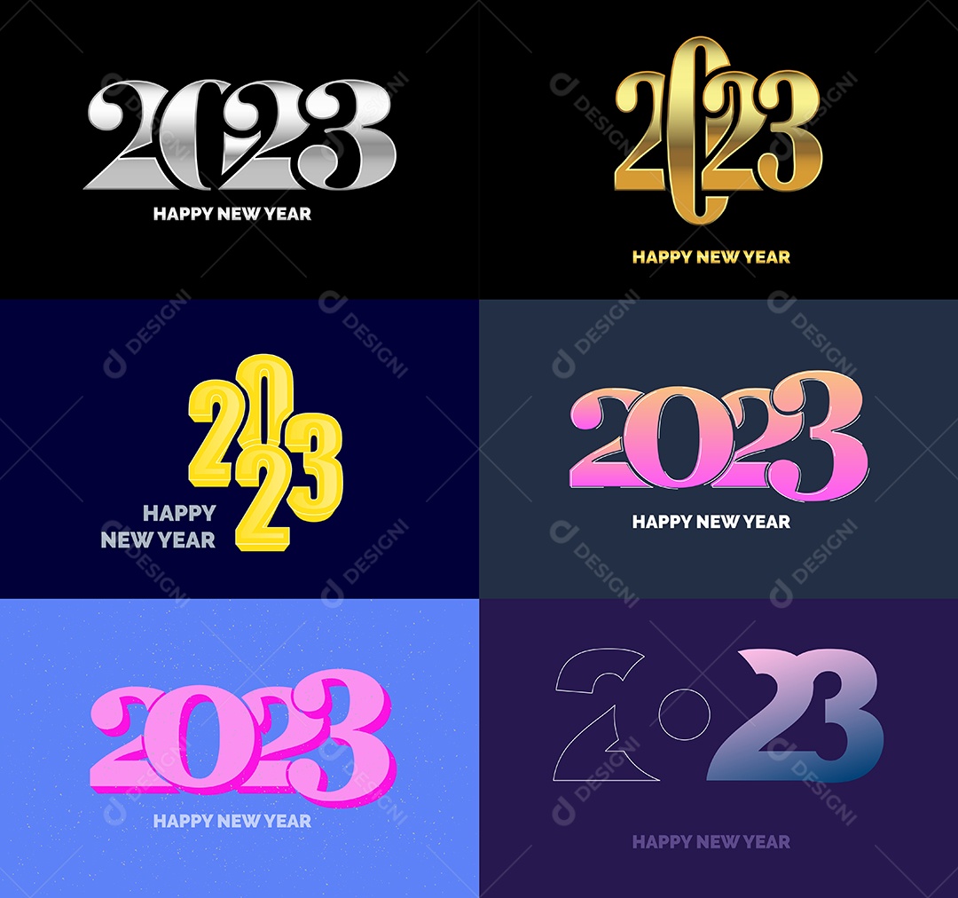 Logotipos 2023 Feliz Ano Novo Vetor EPS
