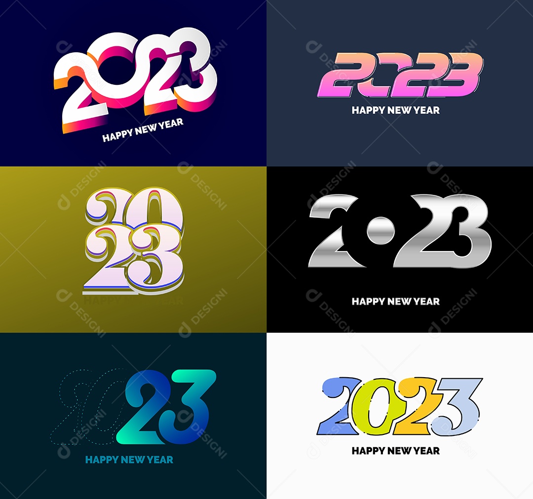 Logotipos 2023 Feliz Ano Novo Vetor EPS