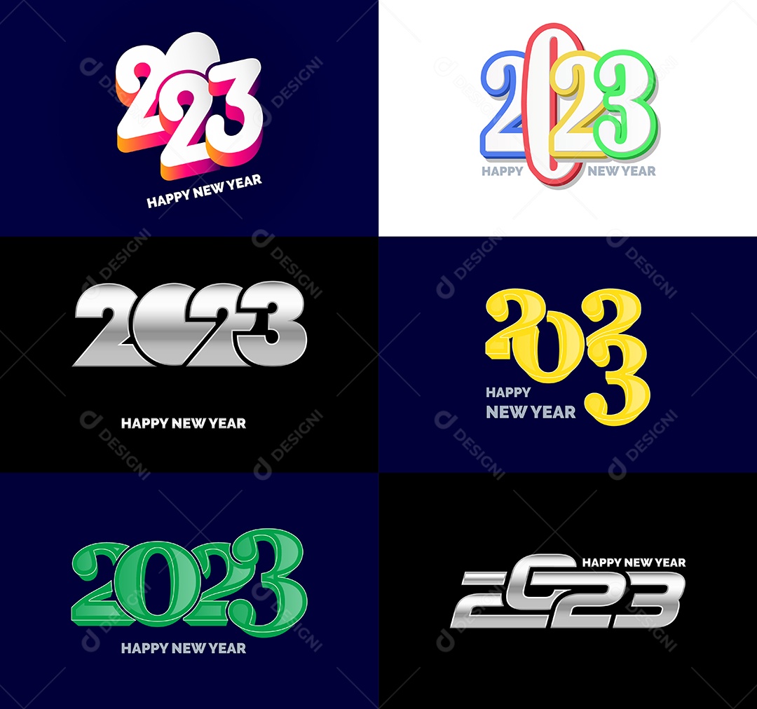 Logotipos 2023 Feliz Ano Novo Vetor EPS