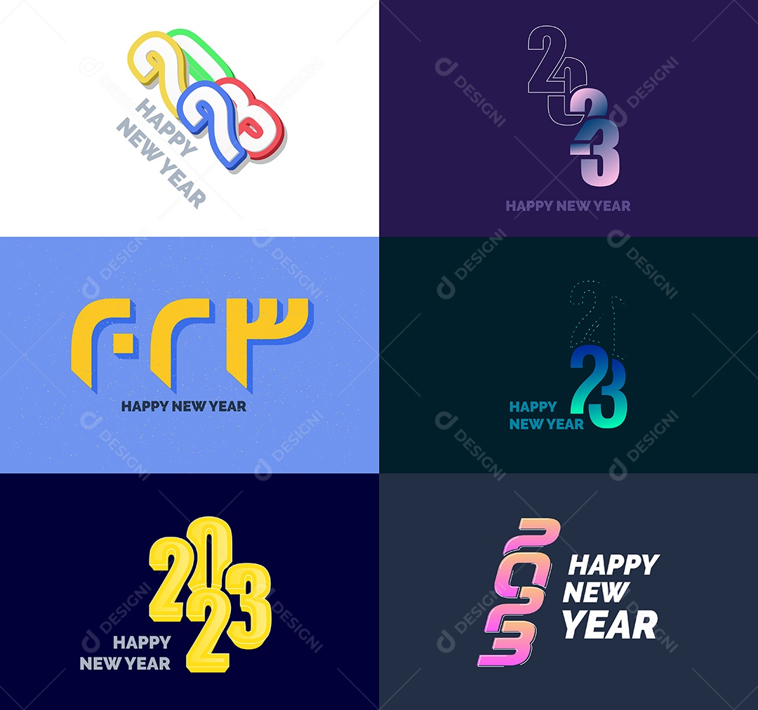 Logotipos 2023 Feliz Ano Novo Vetor EPS