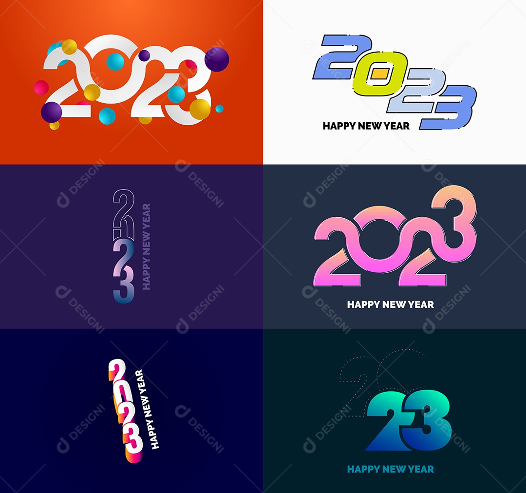 Logotipos 2023 Feliz Ano Novo Vetor EPS