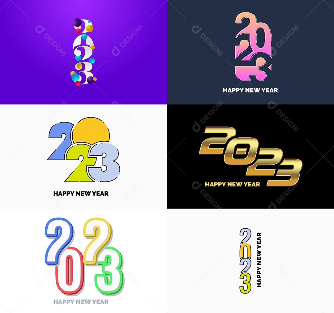Logotipos 2023 Feliz Ano Novo Vetor EPS