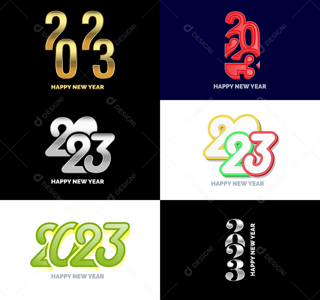 Logotipos 2023 Feliz Ano Novo Vetor EPS
