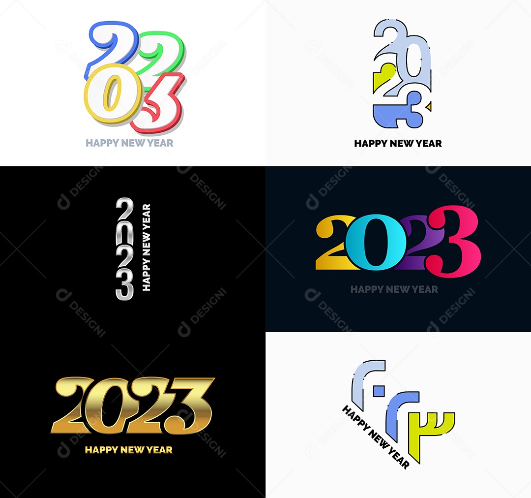 Logotipos 2023 Feliz Ano Novo Vetor EPS