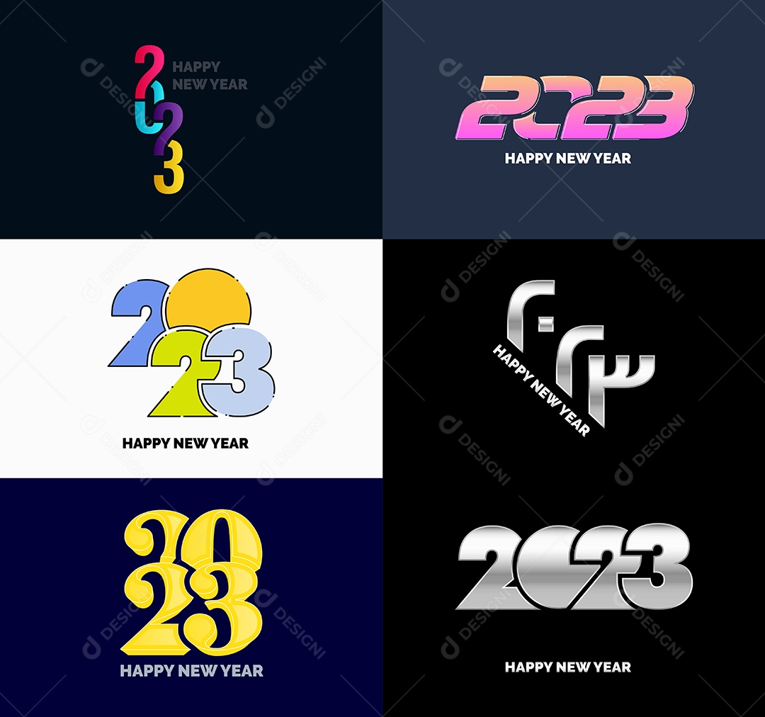 Logotipos 2023 Feliz Ano Novo Vetor EPS