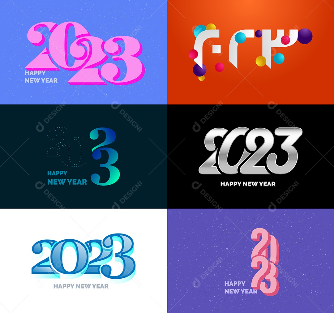 Logotipos 2023 Feliz Ano Novo Vetor EPS